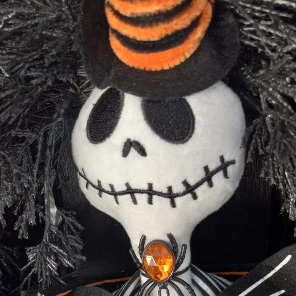 Halloween Jack Skellington Witch Wreath Hanger Wall Spooky Bat Decor  Door Sign